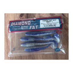 Мягкие приманки DIAMOND CUSTOM WORMS TIOGA FAT 4.5" T05: Chrystal Blue - 4 tails — улучшенное фото
