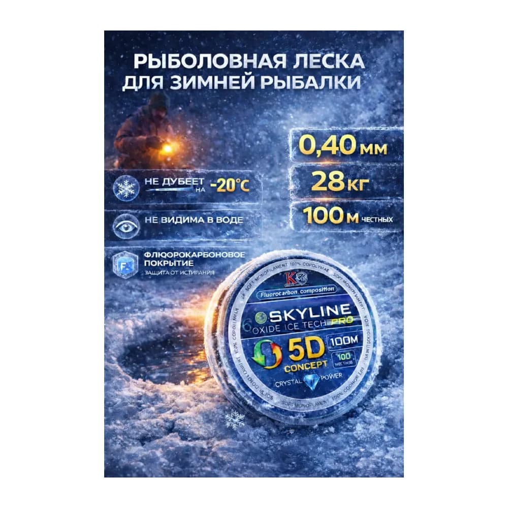 Леска рыболовная SKYLINE0,40 — улучшенное фото