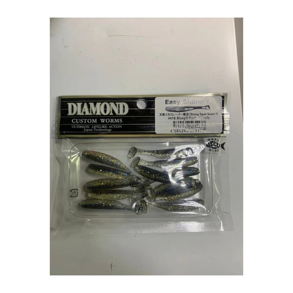 Мягкие приманки DIAMOND CUSTOM WORMS Easy Shiner 2" #418 12 tails — улучшенное фото