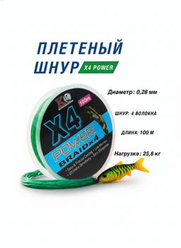 Плетеный шнур для рыбалки X4POWER 0,28 — улучшенное фото