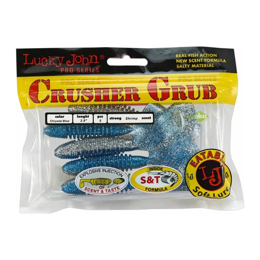 Мягкие приманки Lucky John CRUSHER GRUB 3.9 Color:Chrystal Blue (5 pcs) 140157-T05 — улучшенное фото