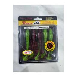 Мягкие приманки Lucky John pro series Tioga FAT зеленый-бордовый с блестками (5 шт) 140146-Т44 — улучшенное фото