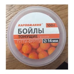 Бойлы тонущие КАРПОМАНИЯ с ароматом Тутти-фрутти 14 мм / 100 г — улучшенное фото