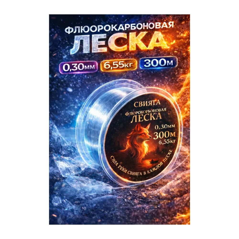 Леска флюр. Огненная лиса леска300_0,3 — улучшенное фото