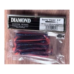 Мягкие приманки DIAMOND CUSTOM WORMS Swing Impact 3.0" PAL#09: Violet Fire - 10 tails — улучшенное фото