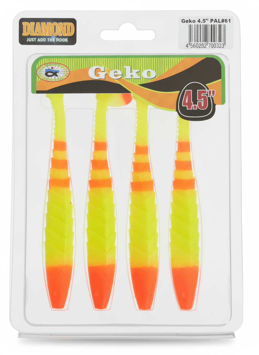 Мягкие приманки DIAMOND JUST ADD THE HOOK Geko 4.5" PAL#61 (4 шт) — улучшенное фото