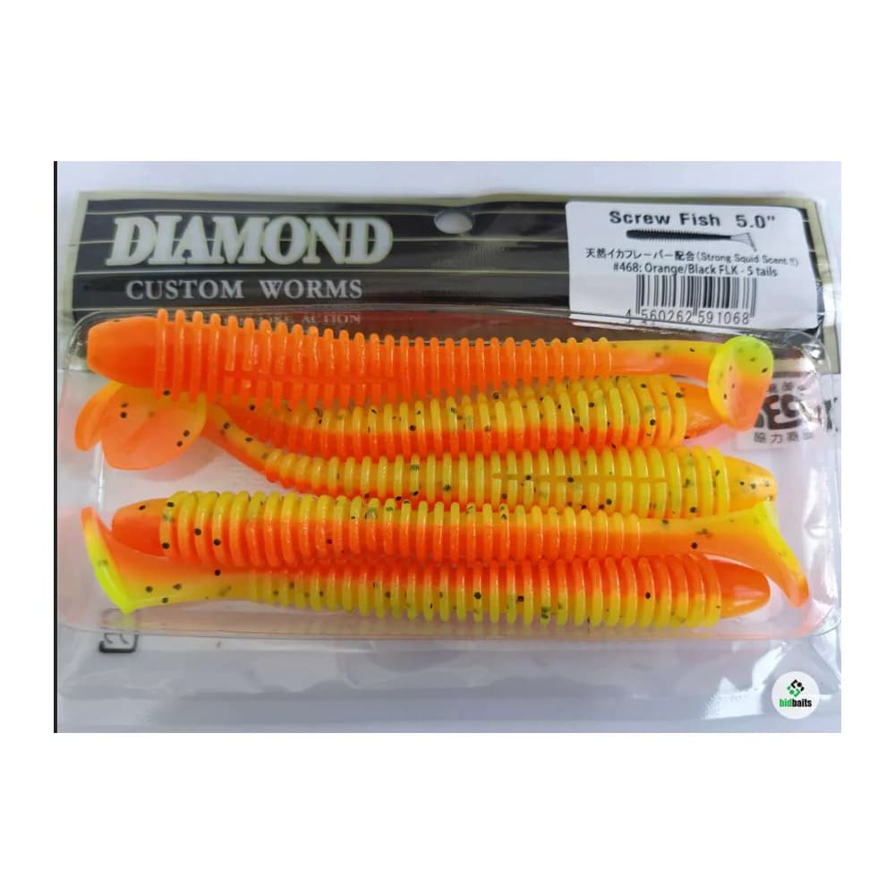 Мягкие приманки DIAMOND Screw Fish 5.0" PAL#468 5 tails — улучшенное фото
