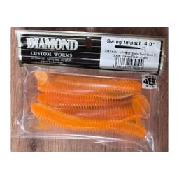 Мягкие приманки DIAMOND CUSTOM WORMS Swing Impact 4.0" EA#06: Orange Flash - 6 tails — улучшенное фото