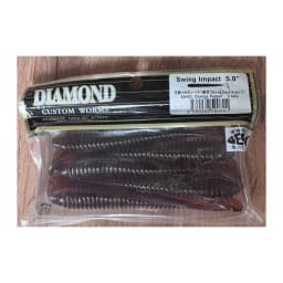 Мягкие приманки DIAMOND CUSTOM WORMS Swing Impact 5.0" EA#01: Orange Pepper - 5 tails — улучшенное фото