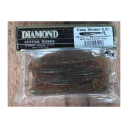 Мягкие приманки DIAMOND CUSTOM WORMS Easy Shiner 3.5" EA#02: Peach Green FLK - 8 tail — улучшенное фото