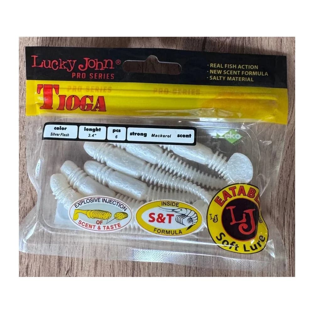 Мягкие приманки Lucky John pro series TIOGA Color: Silver Flash (6 pcs) 140127-026 — улучшенное фото