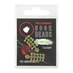 СТОПОР ДЛЯ РАЗМЕЩЕНИЯ НА КРЮЧКЕ VOLZHANKA HOOK BEADS ЦВЕТ TRANS GREEN (2ШТ/УП) — улучшенное фото