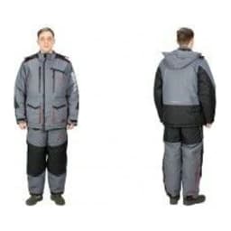 КОСТЮМ ЗИМНИЙ SIBERIA ЦВЕТ СЕРЫЙ/ЧЕРНЫЙ ТКАНЬ BREATHABLE (РАЗМЕР: 64-66, РОСТ: 182-188) — улучшенное фото