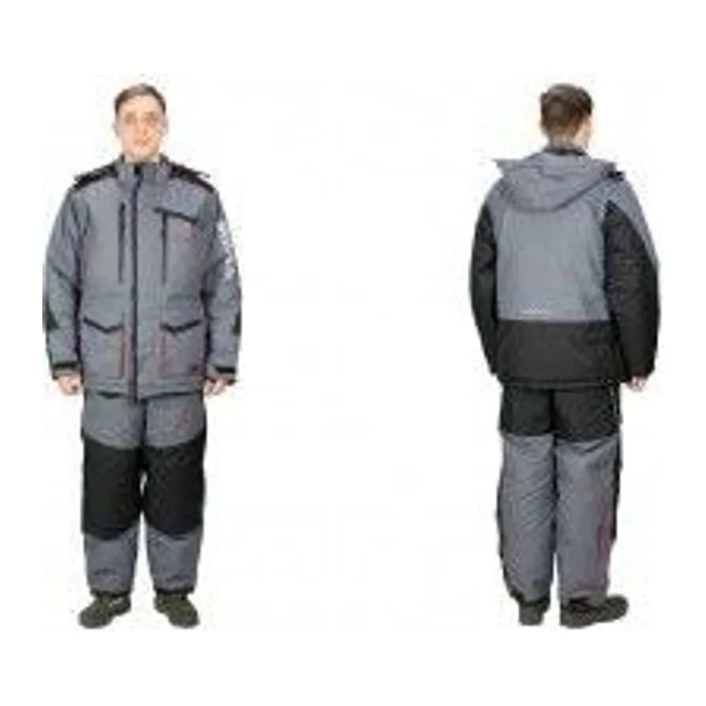 КОСТЮМ ЗИМНИЙ SIBERIA ЦВЕТ СЕРЫЙ/ЧЕРНЫЙ ТКАНЬ BREATHABLE (РАЗМЕР: 64-66, РОСТ: 182-188) — улучшенное фото