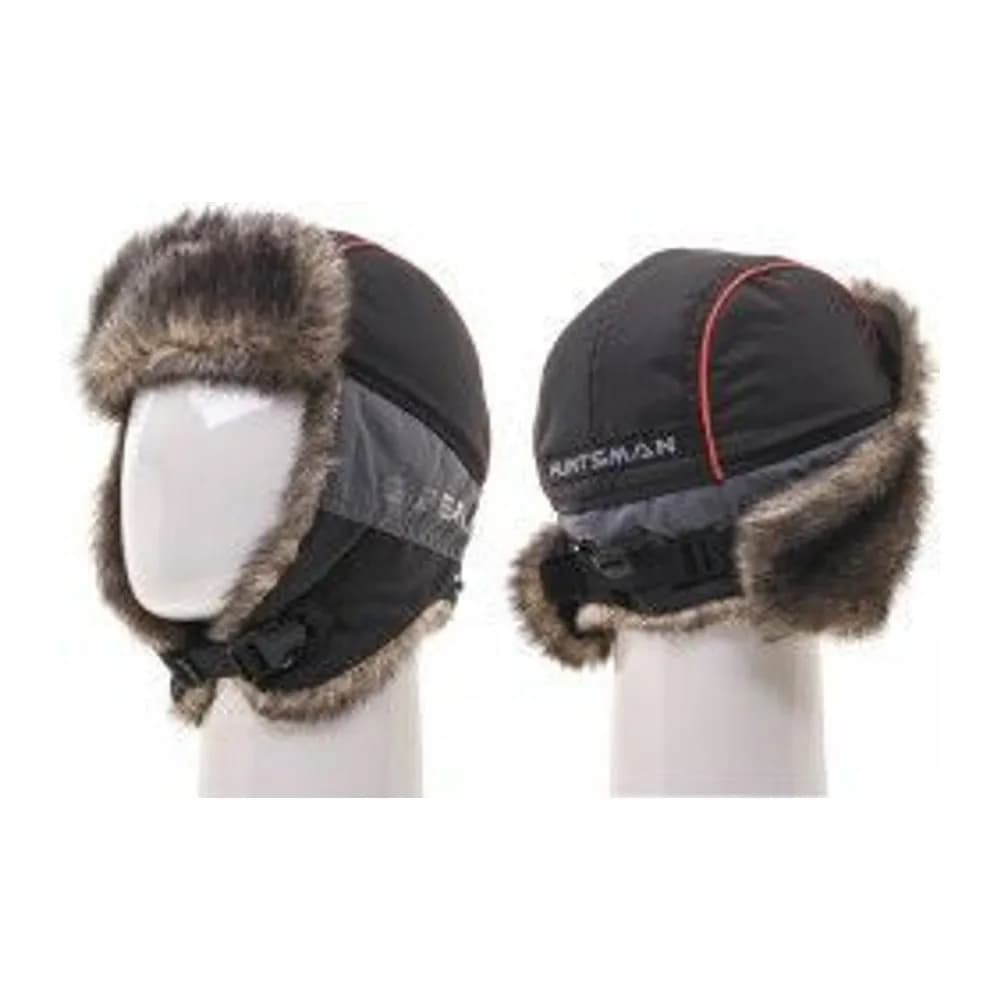 ШАПКА УШАНКА ЗИМНЯЯ SIBERIA ТКАНЬ BREATHABLE ЦВЕТ СЕРЫЙ/ЧЕРНЫЙ МЕХ ВОЛК (РАЗМЕР 56-58) — улучшенное фото