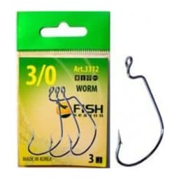 КРЮЧОК ОФСЕТНЫЙ СЕЗОН РЫБАЛКИ WORM С БОЛЬШИМ УХОМ, №1/0 (4 ШТ) — улучшенное фото