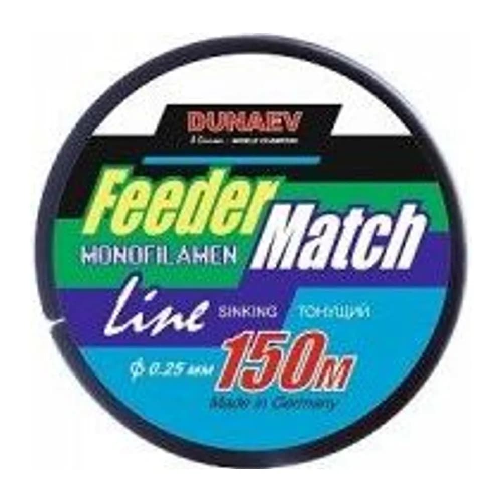 ЛЕСКА DUNAEV FEEDER-MATCH SINKING BLACK 0.25ММ 150М — улучшенное фото