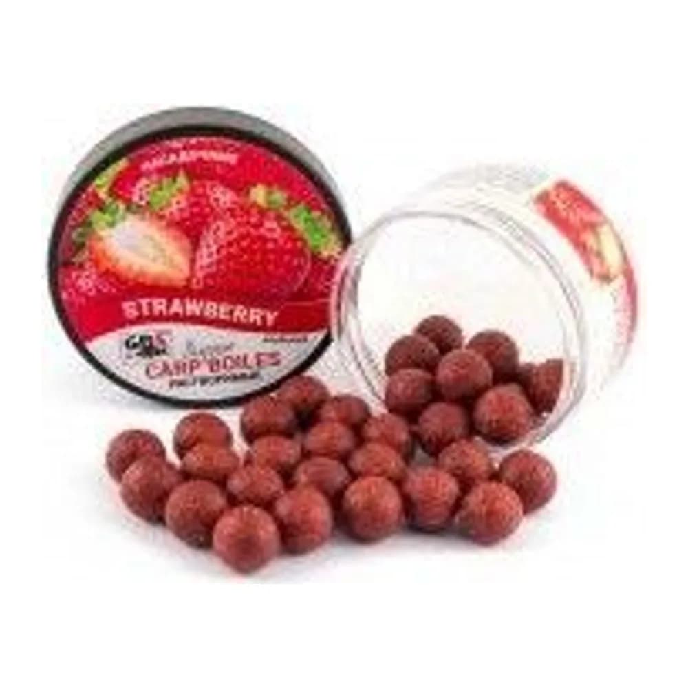 БОЙЛЫ GBS НАСАДОЧНЫЕ ПЫЛЯЩИЕ STRAWBERRY КЛУБНИКА 16ММ (100 Г, БАНКА) — улучшенное фото