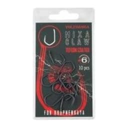 КРЮЧОК КАРПОВЫЙ VOLZHANKA MIXA CLAW TEFLON № 6 (10 ШТУК) — улучшенное фото