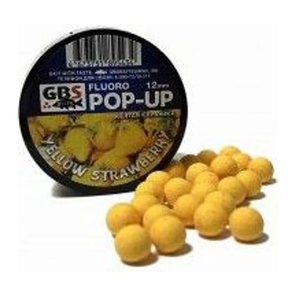 БОЙЛЫ POP-UP GBS YELLOW STRAWBERRY (ЖЕЛТАЯ КЛУБНИКА) (55 Г, 12 ММ, БАНКА) — улучшенное фото