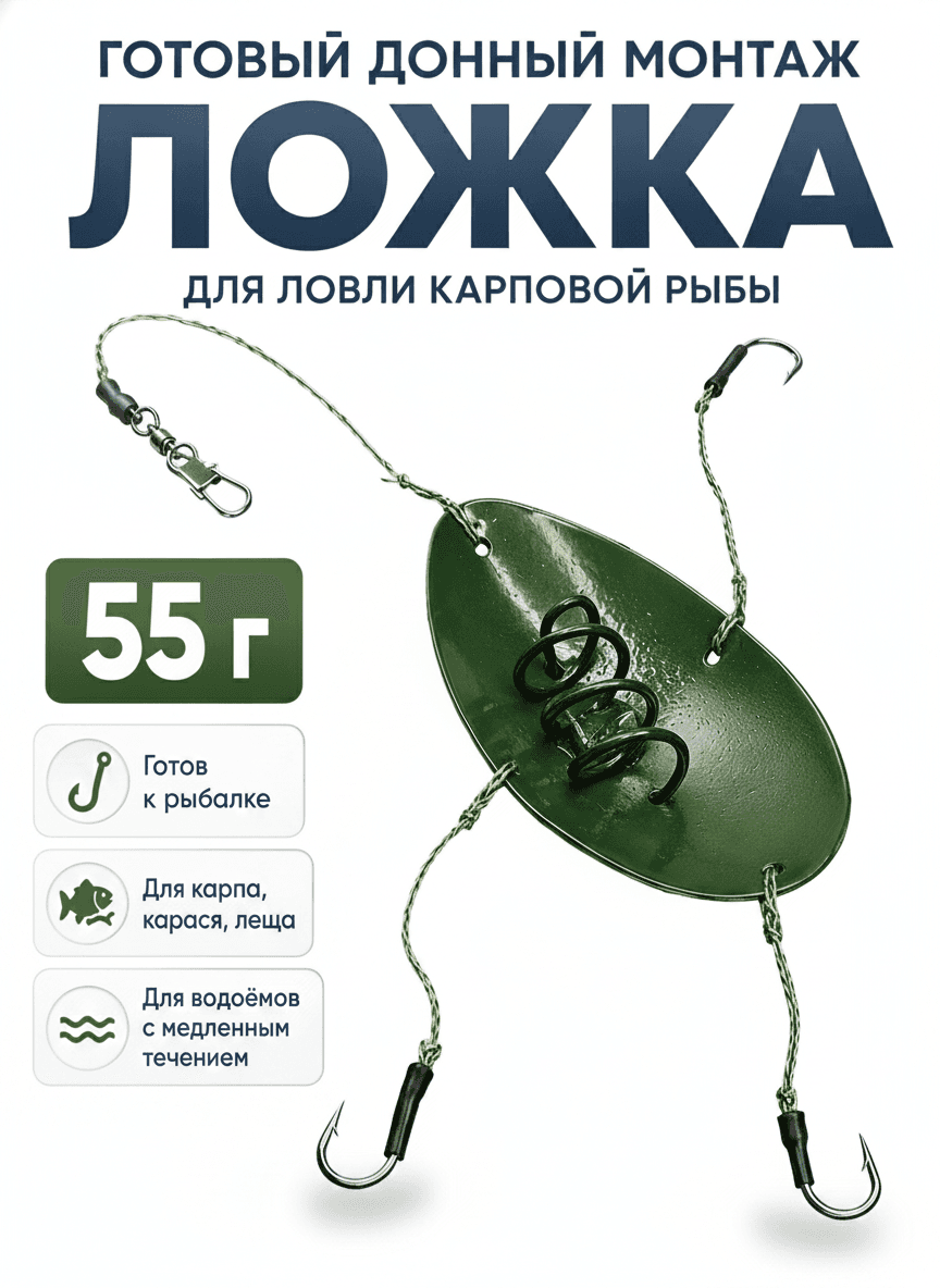Монтаж рыболовный "ложка" 55г — улучшенное фото