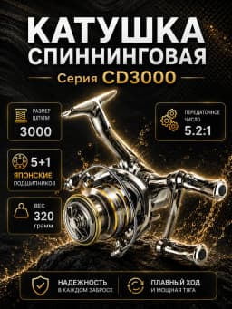 Рыболовная катушка CD3000 COPPER DRAGON