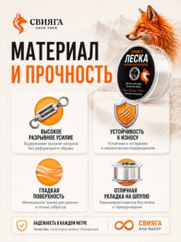 Леска рыболовная 300м 0,10 мм