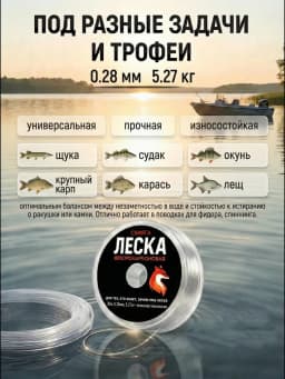 Леска рыболовная 30м 0,28 мм