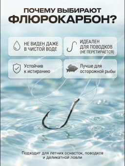 Леска рыболовная 50м 0,26 мм