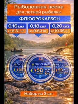 Свияга Леска рыболовная набор Skyline16,18,20