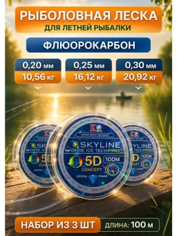 Свияга Леска рыболовная набор Skyline20,25,30