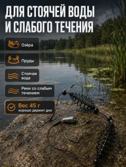 Кормушка рыболовная «Монтаж СУПЕР-КАРАСЬ 45г»