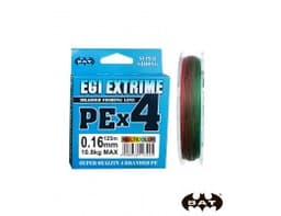 ЛЕСКА ПЛЕТЕНАЯ BAT PE EGI EXTRIME NEW MULTICOLOR 125 М., 0,12 ММ.