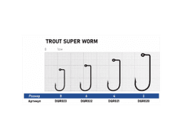 КРЮЧОК DUNAEV TROUT SUPER WORM # 8 (УПАК. 5 ШТ)