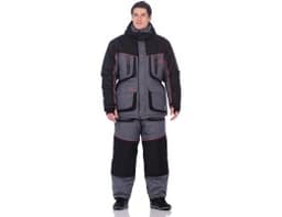 КОСТЮМ ЗИМНИЙ SIBERIA LUX ТКАНЬ BREATHABLE ЦВЕТ СЕРЫЙ/ЧЕРНЫЙ (РАЗМЕР: 64-66, РОСТ: 182-188)