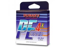ШНУР DUNAEV BRAID PE X4 150М 0,34ММ КОРИЧНЕВЫЙ