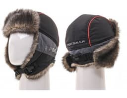 ШАПКА УШАНКА ЗИМНЯЯ SIBERIA ТКАНЬ BREATHABLE ЦВЕТ СЕРЫЙ/ЧЕРНЫЙ МЕХ ВОЛК (РАЗМЕР 56-58)