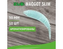 ПРИМАНКА ZUB-MAGGOT SLIM 50ММ(2)-10ШТ, (ЦВЕТ 502) ГОЛУБОЙ