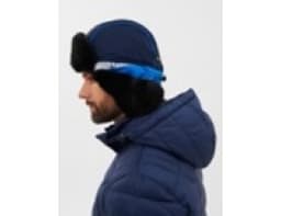 ШАПКА УШАНКА ЗИМНЯЯ YAKUTIA ЦВЕТ ТЁМНО-СИНИЙ ТКАНЬ GALAXY BREATHABLE МЕХ НОРКА (РАЗМЕР 56-58)