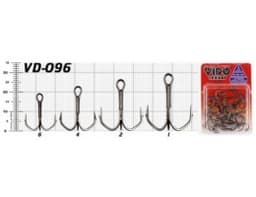 КРЮЧКИ ТРОЙНИК VD-096 (BN) OUTBARB TREBLE HOOKS №6, 25 ШТ/УП