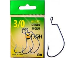 КРЮЧОК ОФСЕТНЫЙ СЕЗОН РЫБАЛКИ WORM С БОЛЬШИМ УХОМ, №1/0 (4 ШТ)