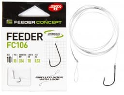 КРЮЧКИ С ПОВОДКОМ FC FEEDER СЕР. FC106 70СМ, РАЗМ.010, 0,14ММ 10ШТ.