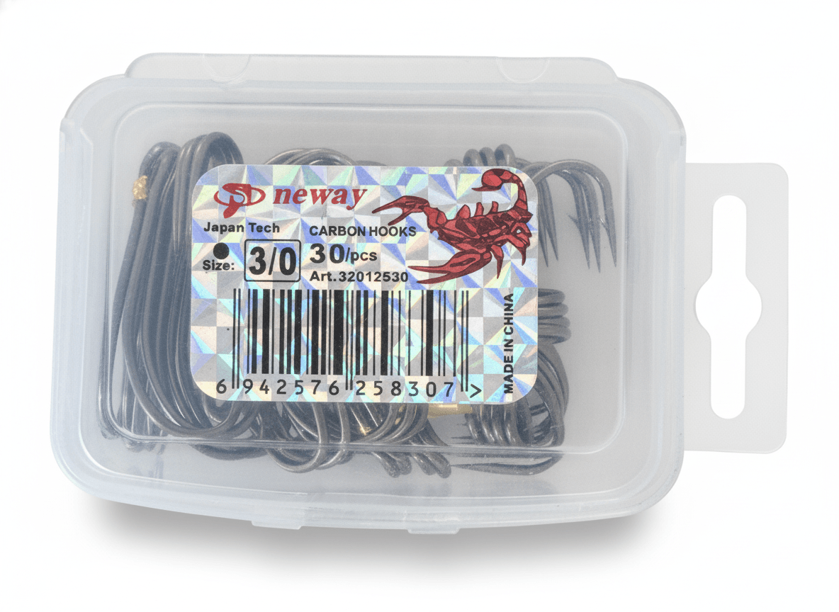 Набор крючков neway CARBON HOOKS 30/pcs Size: 3/0 — улучшенное фото