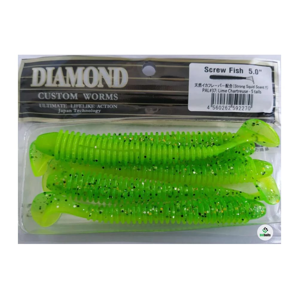 Мягкие приманки DIAMOND Screw Fish 5.0" PAL#37 5 tails — улучшенное фото