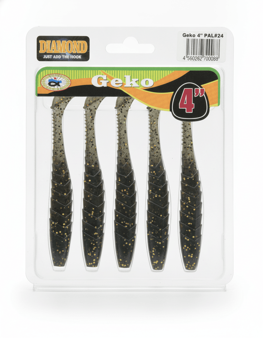 Мягкие приманки DIAMOND JUST ADD THE HOOK Geko 4" PAL#24 (5 шт) — улучшенное фото
