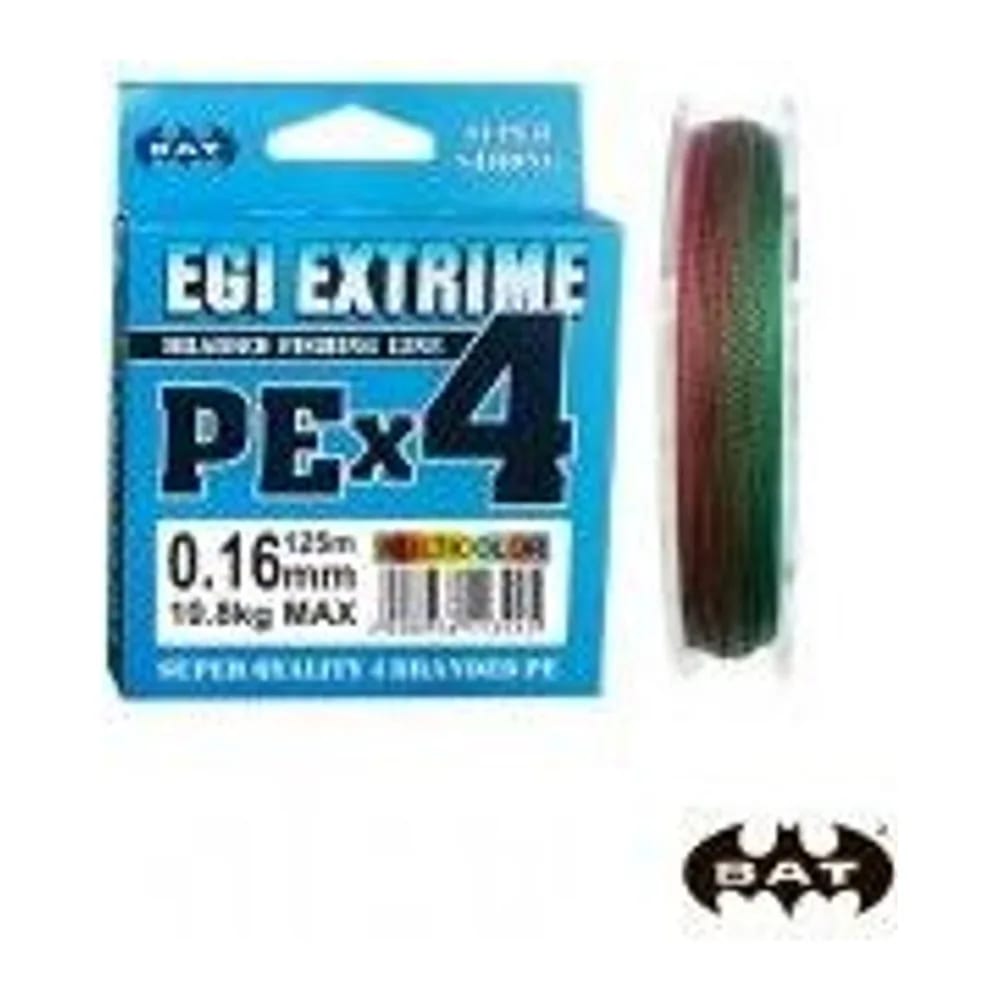 ЛЕСКА ПЛЕТЕНАЯ BAT PE EGI EXTRIME NEW MULTICOLOR 125 М., 0,12 ММ. — улучшенное фото