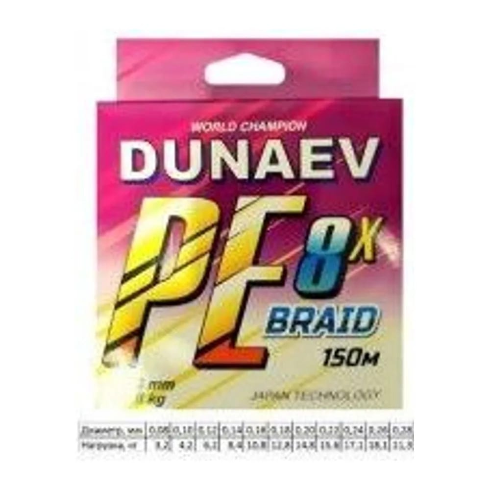 ШНУР DUNAEV BRAID PE X8 150M 0.24ММ — улучшенное фото