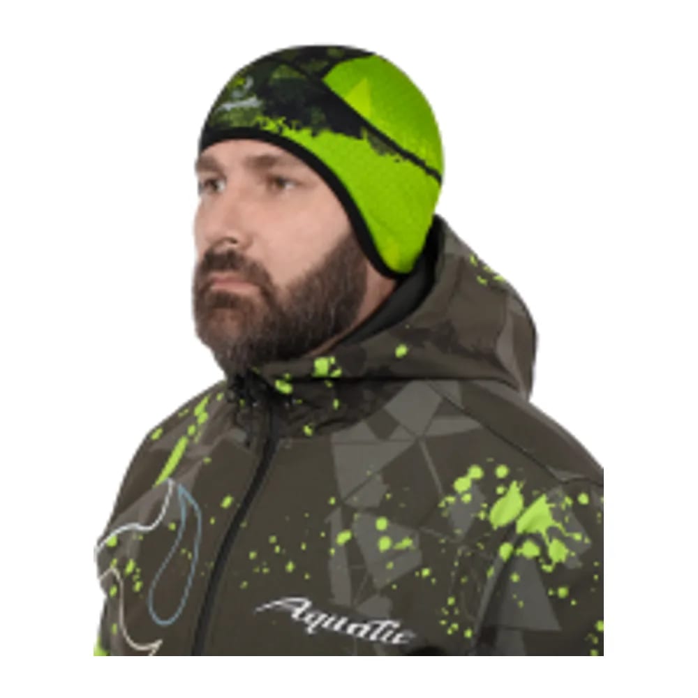 ШАПКА ДЕМИСЕЗОННАЯ С ФЛИСОМ ШФ-11 (ЦВЕТ - CAMO LIME KHAKI, БЕЗ РАЗМЕРА, ФИРМЕННАЯ ПЕЧАТЬ AQUATIC) — улучшенное фото