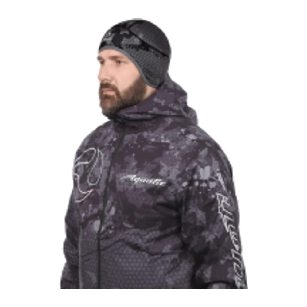 ШАПКА ДЕМИСЕЗОННАЯ С ФЛИСОМ ШФ-10 (ЦВЕТ - CAMO BLACK, БЕЗ РАЗМЕРА, ФИРМЕННАЯ ПЕЧАТЬ AQUATIC) — улучшенное фото