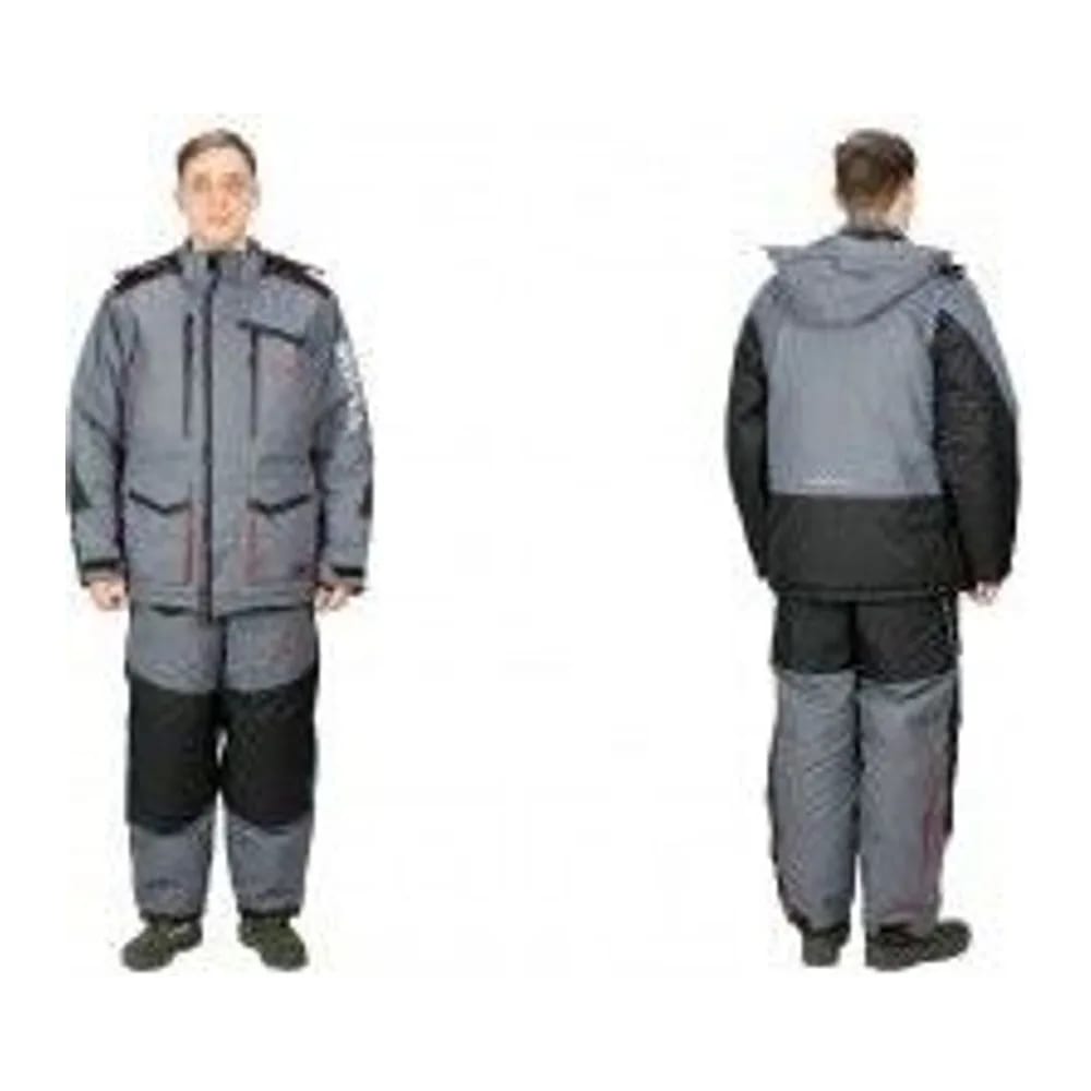 КОСТЮМ ЗИМНИЙ SIBERIA ЦВЕТ СЕРЫЙ/ЧЕРНЫЙ ТКАНЬ BREATHABLE (РАЗМЕР: 64-66, РОСТ: 182-188) — улучшенное фото